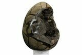 Septarian Dragon Egg Geode - Black Crystals #177424-2